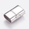 Tarnish Resistant Rectangle 304 Stainless Steel Magnetic Clasps with Glue-in Ends STAS-M195-11-2