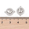 Rhodium Plated 925 Sterling Silver Pave Clear Cubic Zirconia Ring with Heart Links STER-O006-05P-3