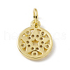 Brass Micro Pave Clear Cubic Zirconia Charms ZIRC-F132-28G-2