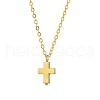 2Pcs 2 Colors Cross Alloy Pendant Necklaces NJEW-JN05187-4
