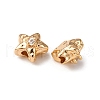 Brass Micro Pave Clear Cubic Zirconia Beads KK-Z112-41G-2