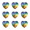 Craftdady Heart Electroplated Glass Pendants EGLA-CD0001-02-15