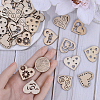 SUNNYCLUE 200Pcs Laser Cut Wood Shapes WOOD-SC0001-76-3