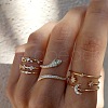 10Pcs Alloy with Crystal Rhinestone Finger Rings WG3531F-10-1