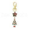 Christmas Theme Alloy Enamel with Rhinestone Pendant Decoration KEYC-JKC00977-3