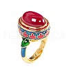 Oval Lab Grown Red Corundum Rings FS-WG323B2-01-5