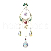 Christmas Brass Moon Hanging Ornaments HJEW-TA00210-1