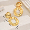 Vintage French Style Hollow Oval Brass Dangle Stud Earrings CE9970-2