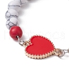 Alloy Enamel Heart Link Bracelet BJEW-JB09999-02-3