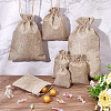  40Pcs 5 Sizes Polyester Imitation Burlap Packing Pouches Drawstring Bags ABAG-NB0001-65-6