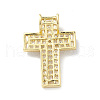 Rack Plating Brass Micro Pave Cubic Zirconia Pendants KK-H443-10G-2