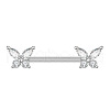 304 Stainless Steel Clear Cubic Zirconia Nipple Bar WGA11FA-02-1
