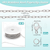 SUNNYCLUE 10M Ion Plating(IP) 304 Stainless Steel Paperclip Chains wih 50Pcs Open Jump Rings with 20Pcs  Lobster Claw Clasps FIND-SC0012-56B-2