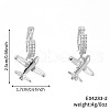 Brass Clear Cubic Zirconia Airplane Hoop Earrings HG3511-2-3