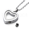 304 Stainless Steel Heart Urn Ashes Necklaces STAS-Z106-09P-01-5
