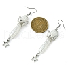304 Stainless Steel Angel with Star Dangle Earrings EJEW-MZ00225-3