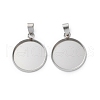 304 Stainless Steel Pendant Cabochon Settings STAS-L282-010P-07-1