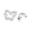 925 Sterling Silver Micro Pave Clear Cubic Zirconia Fold Over Clasps STER-T008-06P-2