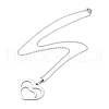 Non-Tarnish 304 Stainless Steel Cable Chain Heart Frame Pendant Necklaces for Women NJEW-U005-03P-2