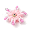 Handmade Polymer Clay and Snowflake Lampwork and Glass Round Pendants PALLOY-MZ00639-04-3