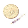 Faceted Round Natural Quartz Crystal & Amethyst & Lepidolite Beaded Connector Charms PALLOY-JF03530-07-4