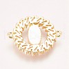 Brass Micro Pave Cubic Zirconia Links ZIRC-K078-56G-2