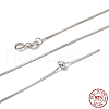 Anti-Tarnish Rhodium Plated 925 Sterling Silver Chain Necklaces STER-F039-15P-3
