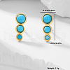 S925 Sterling Silver Synthetic Turquoise Flat Round Stud Earrings BK0103-1-2