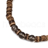 Natural Coconut Flat Round Beads Stretch Bracelets for Women BJEW-JB11636-01-3