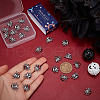 SUNNYCLUE 32Pcs 2 Colors Alloy Rhinestone Slide Charms FIND-SC0010-38-3