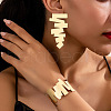 Irregular Geometry Alloy Cuff Bangle & Stud Earring Sets FS-WG4DB26-01-2