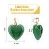 HOBBIESAY 24Pcs 6 Style Spray Painted Glass Pendants GLAA-HY0001-07-2