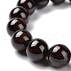 Natural Garnet Round Beaded Stretch Bracelet BJEW-A128-01-7