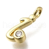 Brass Micro Pave Cubic Zirconia Pendants KK-B132-12G-I-2