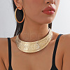 Chunky Alloy Choker Necklace & Hoop Earring FS-WG64904-03-1