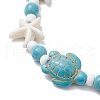 2Pcs Dyed Synthetic Turquoise & Magnesite Bead Braided Bead Bracelets for Women BJEW-JB11532-5
