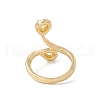 Clear Cubic Zircon Teardrop Open Cuff Ring RJEW-B043-02-2