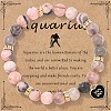 12 Constellations Natural Zebra Jasper Round Beaded with Enamel Heart Charm Bracelets WGB6967-01-1