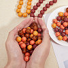 Globleland 160Pcs 4 Colors Spray Painted Wood European Beads WOOD-GL0001-20-3