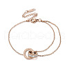 Roman Numerals Stainless Steel Link Bracelets BJEW-L689-01RG-1