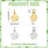 BENECREAT 40Pcs 2 Colors Brass Charms KK-BC0014-04-2
