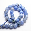 Dyed Natural Fire Crackle Agate Faceted Round Beads Strands G-E320C-10mm-03-2
