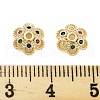 Flower Brass Cubic Zirconia Bead Caps KK-S379-16G-A-2