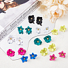 FIBLOOM 10 Pairs 10 Style Alloy 3D Flower Stud Earrings EJEW-FI0001-92-5
