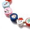 Handmade Polymer Clay Christmas Theme Beaded Stretch Bracelets for Women BJEW-TA00655-3