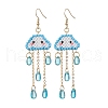 Cloud & Teardrop 304 Stainless Steel Dangle Earrings EJEW-MZ00387-2