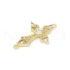 Brass Micro Pave Cubic Zirconia Connector Charms KK-D317-142G-2