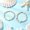 Natural Cultured Freshwater Pearl & Synthetic Turquoise Beads Stretch Bracelets BJEW-JB11875-1