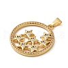 Rack Plating Brass Micro Pave Cubic Zirconia Pendants KK-P241-27G-2