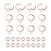 Brass Leverback Earring Findings KK-TA0007-89RG-2